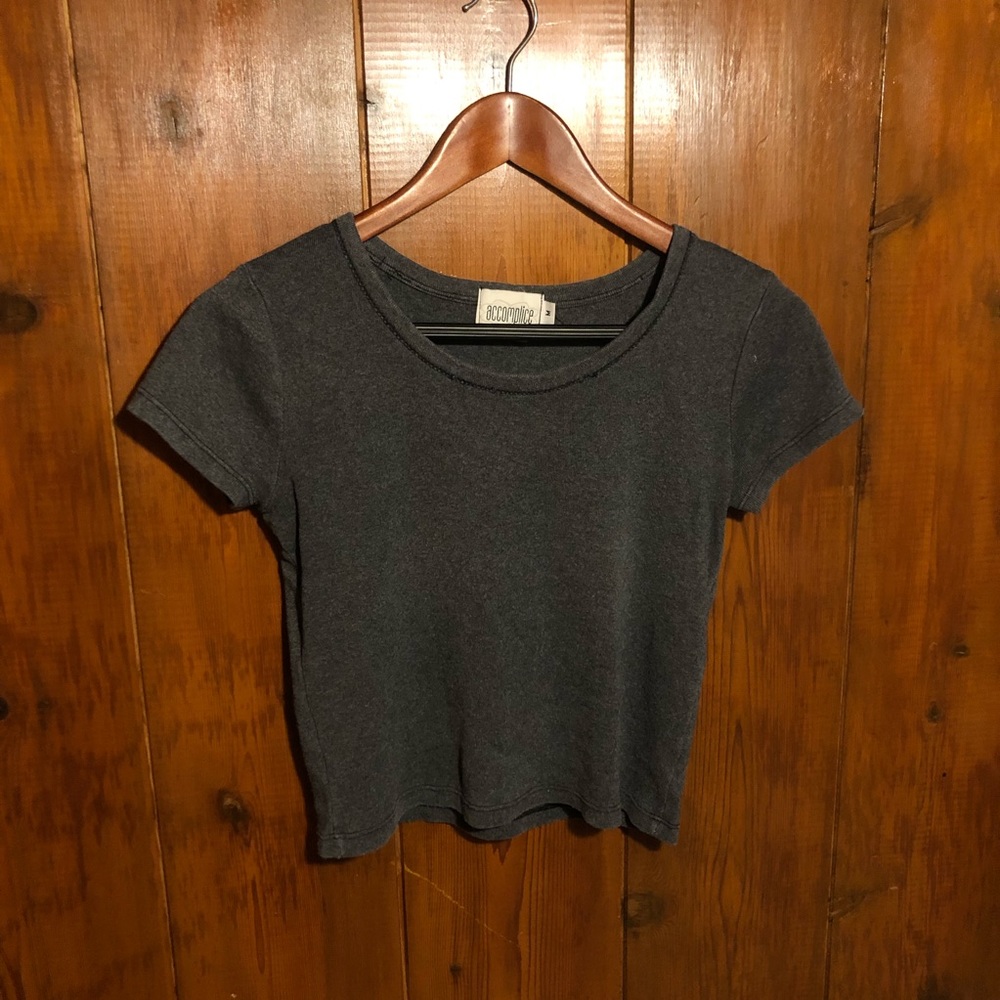 Vintage 90s Grunge Gray Crop Top